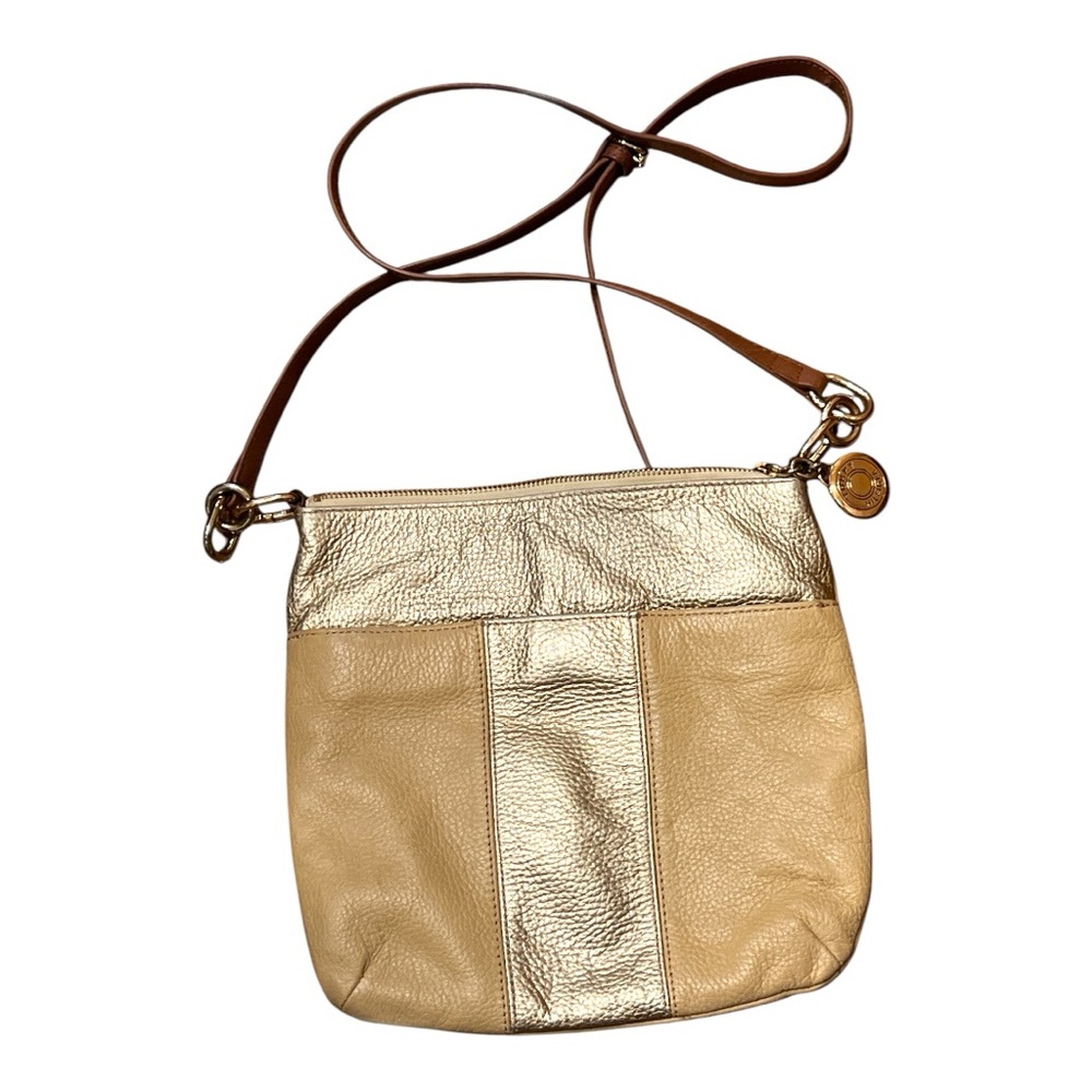 Tommy Hilfiger Leather Tan Crossbody Bag.